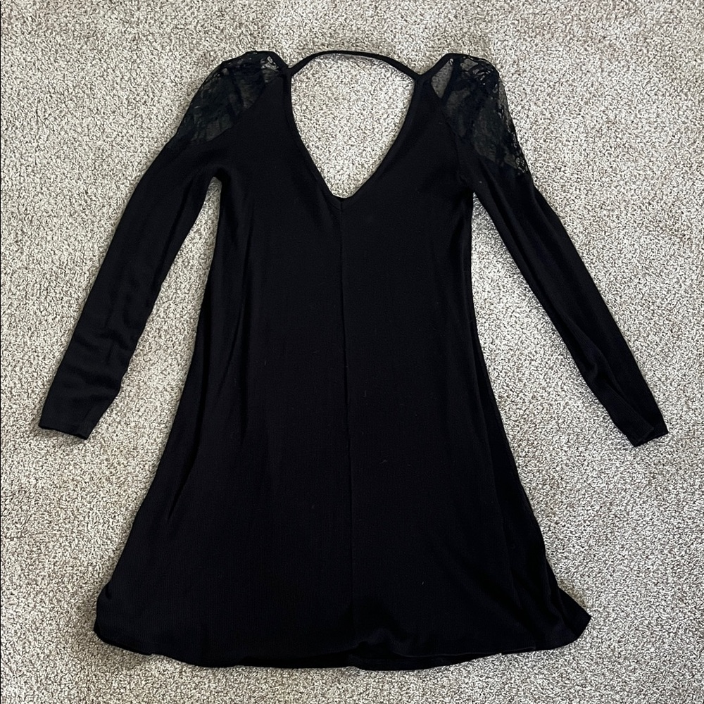 AEO Black Lace Shift Dress